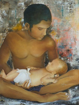 Obra contemporánea nombrada « Si fragile », Hecho por CLAUDINE SALESSE