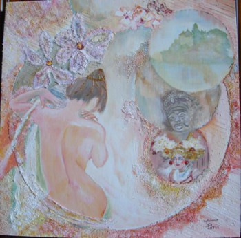 Obra contemporánea nombrada « BALI évasion », Hecho por SYLVIANE PETIT