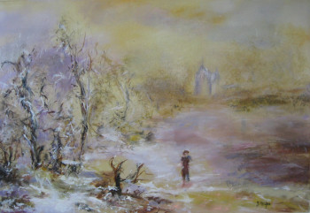 Obra contemporánea nombrada « UN JOUR D'HIVER », Hecho por JOSIE MB LEFEVRE