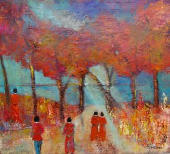 Obra contemporánea nombrada « visite au jardin des songes », Hecho por CHANTAL LONGEON