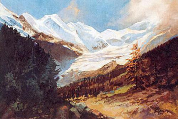 Obra contemporánea nombrada « Massif des Grisons (Suisse) », Hecho por ROBERT SCHOULER