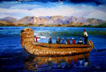 Obra contemporánea nombrada « Lac Titicaca - Pérou », Hecho por TRISTAN HOAREAU