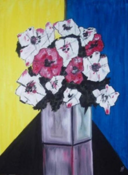 Obra contemporánea nombrada « bouquet vase carré », Hecho por BERNI