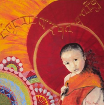 Obra contemporánea nombrada « Jeune Moine Tibétain », Hecho por MICKE