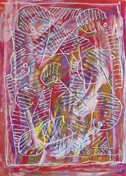 Obra contemporánea nombrada « Technique mixte 8 », Hecho por DANTIN