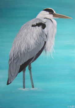 Obra contemporánea nombrada « heron cendré », Hecho por ELIZABETH BLAIN