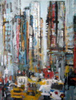 Obra contemporánea nombrada « Verticales New-Yorkaises IV », Hecho por CHRISTIAN MENARD