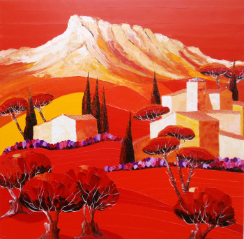 Obra contemporánea nombrada « Sainte Victoire Fauve », Hecho por JULIE PIOCH