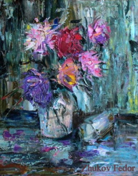Obra contemporánea nombrada « Flowers », Hecho por ZHUKOV FEDOR