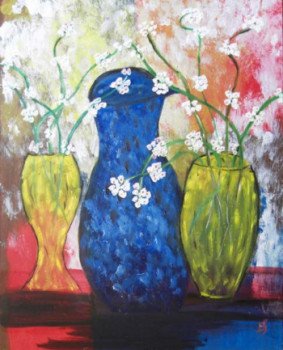 Obra contemporánea nombrada « trois vases », Hecho por BERNI