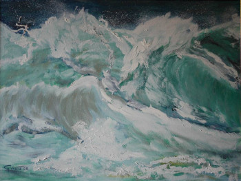 Obra contemporánea nombrada « La vague », Hecho por GéRARD DUCHENE