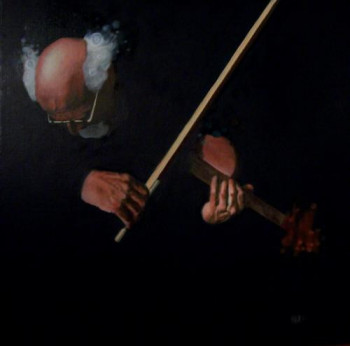 Obra contemporánea nombrada « l'homme au violon », Hecho por KIMS