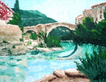 Obra contemporánea nombrada « Vieux Pont - Le Vigan -Parc Naturel Régional du Haut Languedoc - Gard - Languedoc roussillon - France », Hecho por ABERIUS