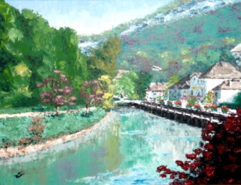 Obra contemporánea nombrada « Canal de Savière - Chanaz - Savoie - Rhône Alpes - France Réf: 127Fg », Hecho por ABERIUS