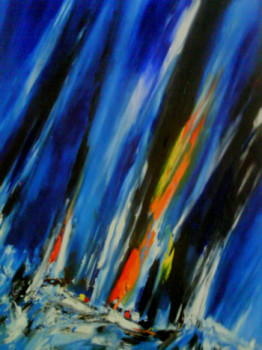 Obra contemporánea nombrada « bateaux de cource », Hecho por ZOUHRIART