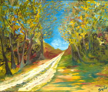 Obra contemporánea nombrada « le petit chemin 1 », Hecho por SYLVAINSYLV