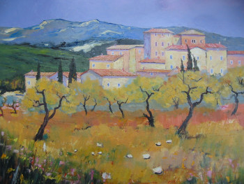 Obra contemporánea nombrada « alpes de haute provence », Hecho por ALAIN COJAN