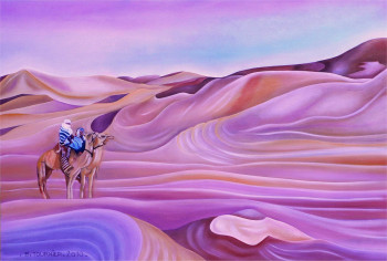 Obra contemporánea nombrada « Mirages sahariens 2 », Hecho por ABERNARDO