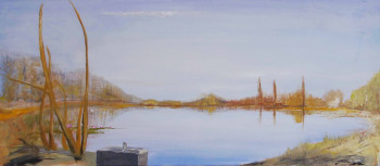 Obra contemporánea nombrada « Etang aux nénuphars », Hecho por JEAN MARIE SCHROETTER