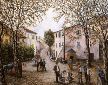 Obra contemporánea nombrada « st laurent du var jadis », Hecho por ALAIN BENEDETTO