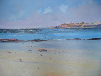 Obra contemporánea nombrada « plage du pouldu », Hecho por ALAIN COJAN