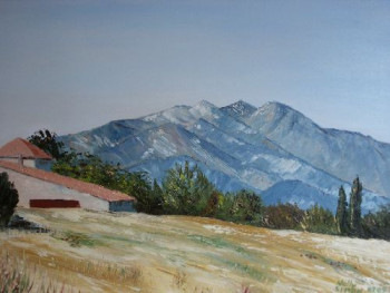 Obra contemporánea nombrada « le Canigou », Hecho por NELLY SIMON