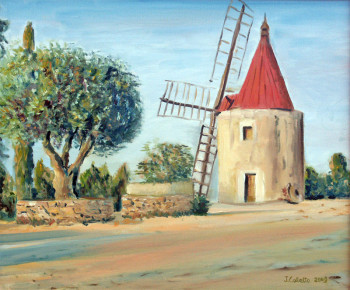 Obra contemporánea nombrada « Le moulin d'Alphonse Daudet », Hecho por JULIA COLLETTO