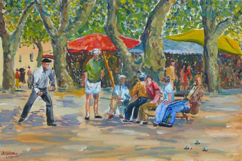 Obra contemporánea nombrada « LES INTERMINABLES JEUX DE BOULES DU MIDI », Hecho por JULIA COLLETTO
