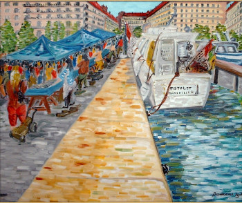 Obra contemporánea nombrada « Le vieux port de Marseille ! », Hecho por DAMANE
