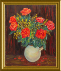 roses-et-mimosa-46x33-huile-sur-toile